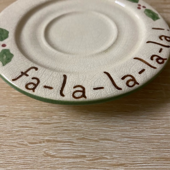 Vintage Russ Berrie Decorative Plate Saucer Christmas Holiday Holly Berry NWT - Picture 4 of 6